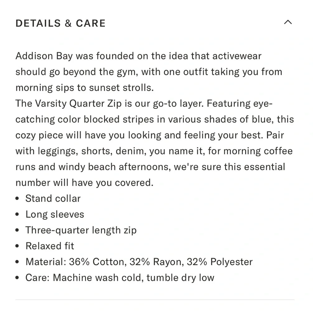 Addison Bay Varsity Quarter Zip Multi Blue Stripe Medium Tuckernuck - Picture 4 of 8